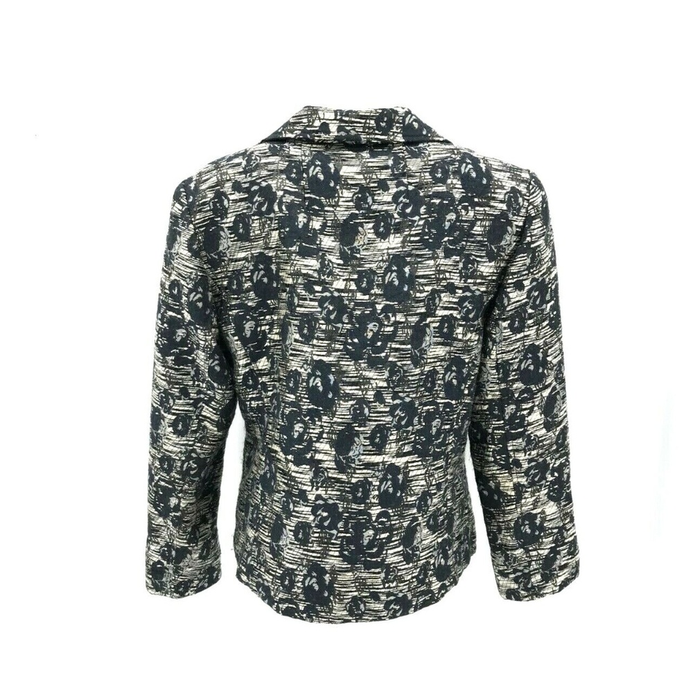 Chico's Triple Button Collared Floral Blazer Sz 8 - Picture 5 of 8
